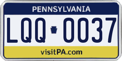 PA license plate LQQ0037
