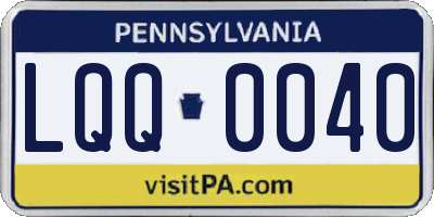 PA license plate LQQ0040