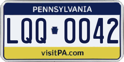 PA license plate LQQ0042