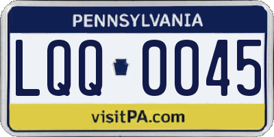 PA license plate LQQ0045