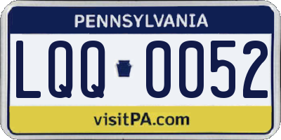 PA license plate LQQ0052