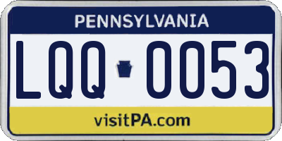 PA license plate LQQ0053