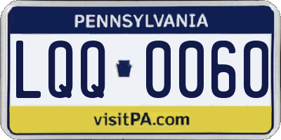 PA license plate LQQ0060