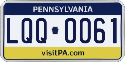 PA license plate LQQ0061