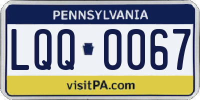 PA license plate LQQ0067