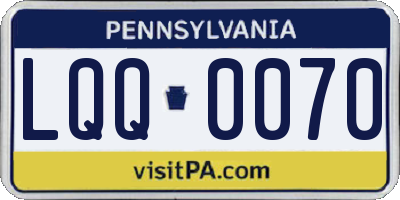 PA license plate LQQ0070