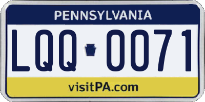 PA license plate LQQ0071