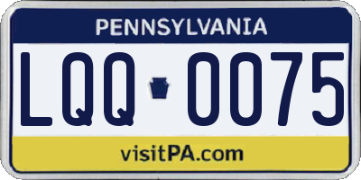 PA license plate LQQ0075