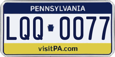 PA license plate LQQ0077