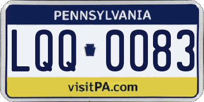 PA license plate LQQ0083