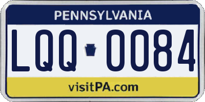 PA license plate LQQ0084