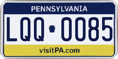 PA license plate LQQ0085