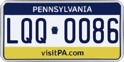 PA license plate LQQ0086