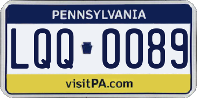 PA license plate LQQ0089