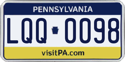 PA license plate LQQ0098