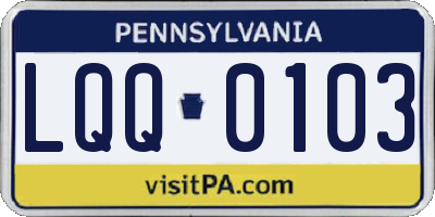 PA license plate LQQ0103