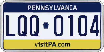 PA license plate LQQ0104