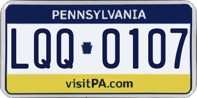 PA license plate LQQ0107