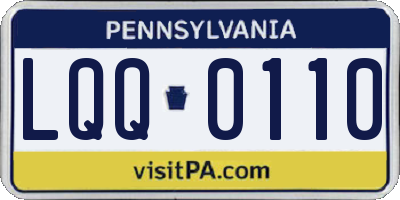 PA license plate LQQ0110