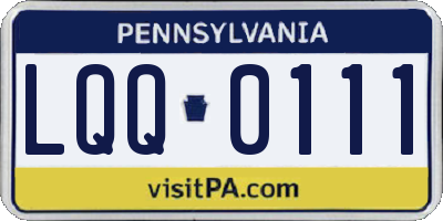 PA license plate LQQ0111