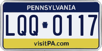PA license plate LQQ0117
