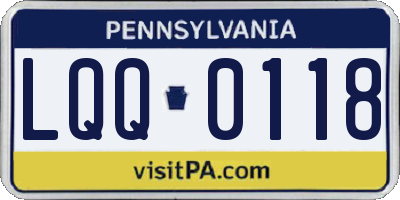 PA license plate LQQ0118