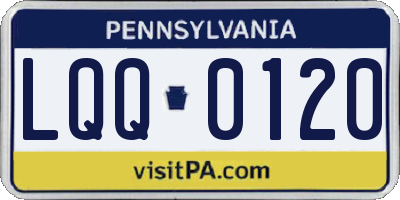 PA license plate LQQ0120
