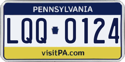 PA license plate LQQ0124