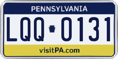PA license plate LQQ0131