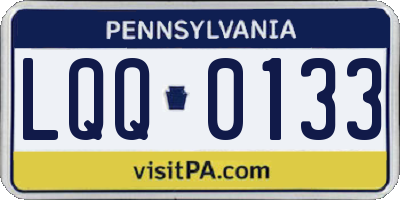 PA license plate LQQ0133