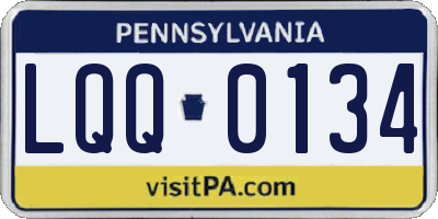 PA license plate LQQ0134