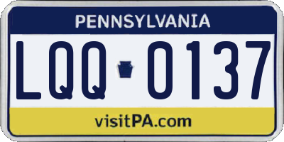 PA license plate LQQ0137