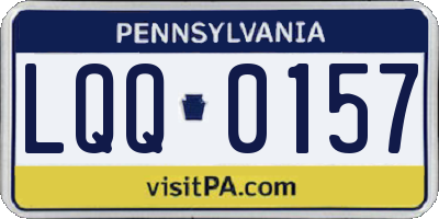 PA license plate LQQ0157