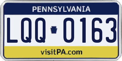PA license plate LQQ0163
