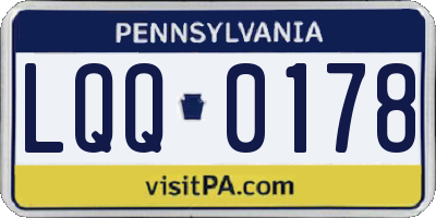 PA license plate LQQ0178