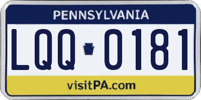 PA license plate LQQ0181