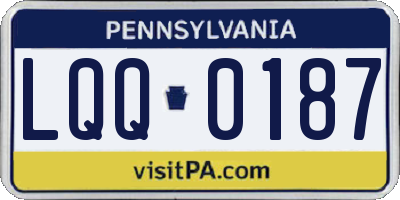 PA license plate LQQ0187