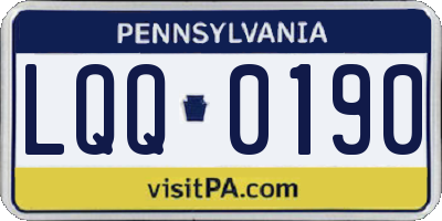 PA license plate LQQ0190