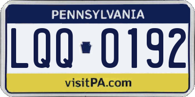 PA license plate LQQ0192