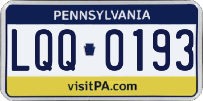 PA license plate LQQ0193