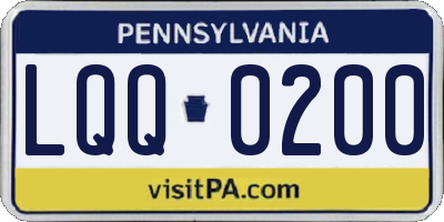 PA license plate LQQ0200