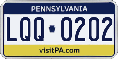 PA license plate LQQ0202