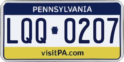 PA license plate LQQ0207