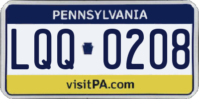 PA license plate LQQ0208