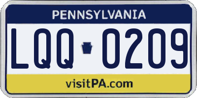 PA license plate LQQ0209
