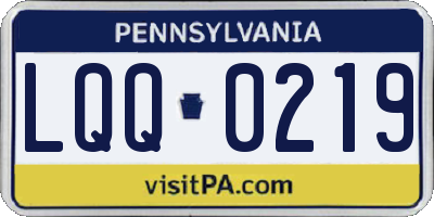PA license plate LQQ0219