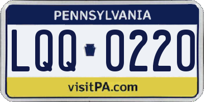 PA license plate LQQ0220
