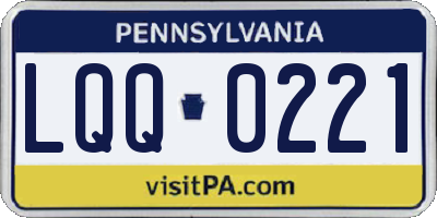 PA license plate LQQ0221