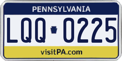 PA license plate LQQ0225