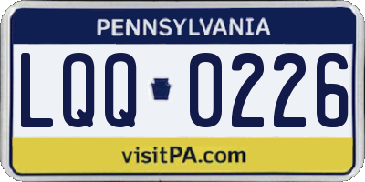 PA license plate LQQ0226